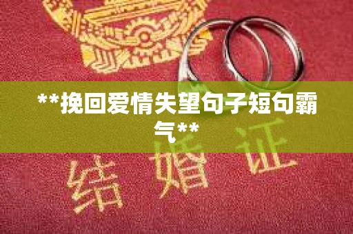 **挽回爱情失望句子短句霸气**