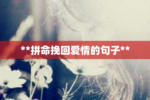 **拼命挽回爱情的句子**