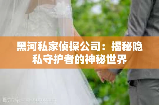 黑河私家侦探公司：揭秘隐私守护者的神秘世界