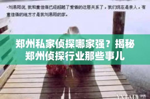 郑州私家侦探哪家强？揭秘郑州侦探行业那些事儿