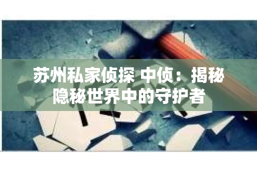 苏州私家侦探 中侦：揭秘隐秘世界中的守护者