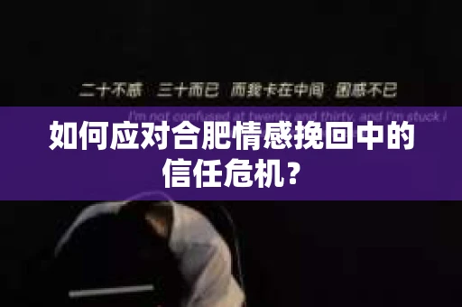 如何应对合肥情感挽回中的信任危机？